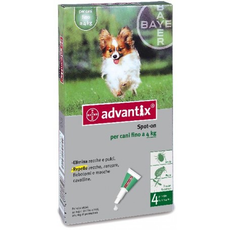 ADVANTIX ANTIPARASSITARIO PULCI ZECCHE TRIPLA AZIONE PER CANI FINO KG. 4