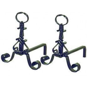 ANDIRONS, WROUGHT IRON WITH RING LUXURY 312