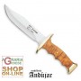 ANDUJAR BOWIE STAINLESS STEEL BLADE CM. 17 HANDLE IN OLIVE CS A0632