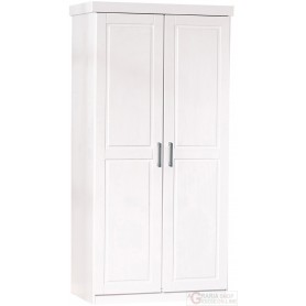 2 CUPBOARD DOORS WITH SHELVES IN SOLID PINE WHITE cm. 95x55x190H