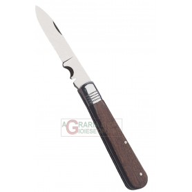 BAHCO FOLDING KNIFE FOR ELECTRICIANS, WOOD HANDLE STAINLESS STEEL BLADE CM. 20