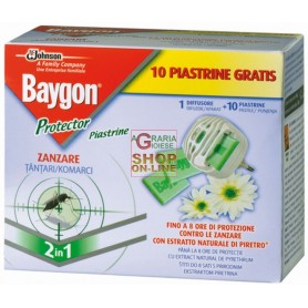 BAYGON DIFFUSORE RAID PROTECTOR NIGHT E DAY ZANZARE BASE CON 10 PIASTRINE
