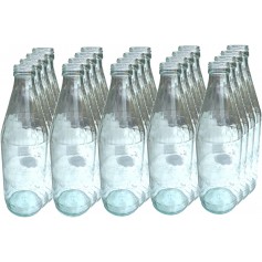 BOTTIGLIA IN VETRO TRASPARENTE CON TAPPO A VITE PER OLIO VINO E MIELE LT. 1 CONF. 20 BOTTIGLIE