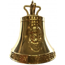Campana in ottone commemorazione Papa Francesco dimensione mm. 98 x 130h