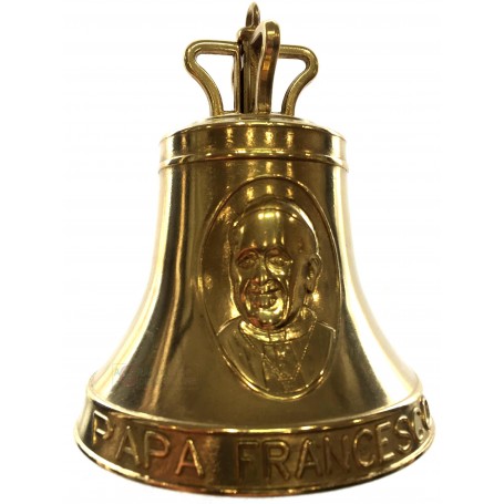 Campana in ottone commemorazione Papa Francesco dimensine mm. 98 x 130h