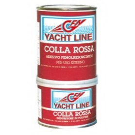 Veneziani YACHT LINE COLLA ROSSA MARINA ART. 450932 CON DUE COMPONENTI resina liquida e indurente in polvere KG. 1