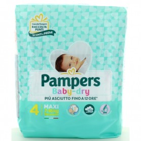 PAMPERS PANNOLINO BABY DRY 4 MAXI 7-18 KG 19 PANNOLINI